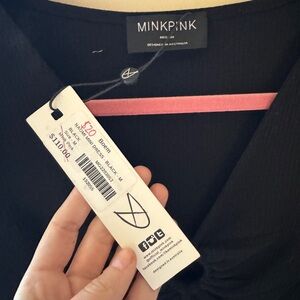 MINK PINK black long sleeve mini dress, NWT size medium